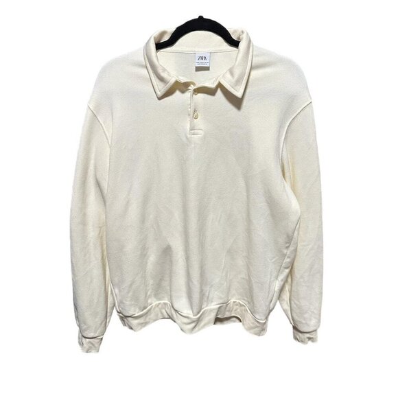 Zara Cream Polo Sweatshirt - Picture 3 of 5